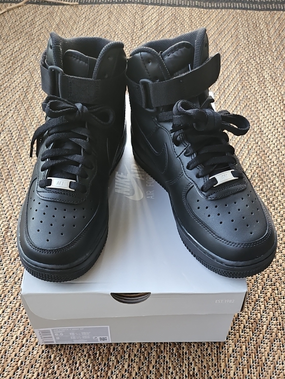 Nike Black High-Top Leather Sneakers AF1 '07